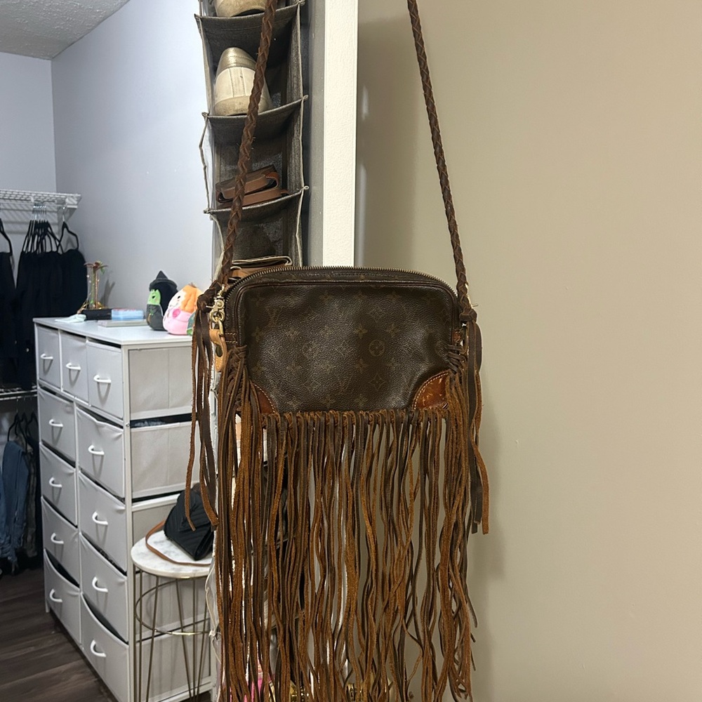 Louis Vuitton Brown Crossbody Bag with Fringe
